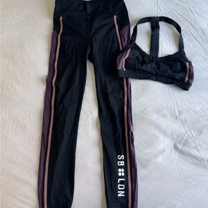 Sweaty Betty Black Zero Gravity Leggings & Sports Bra xs